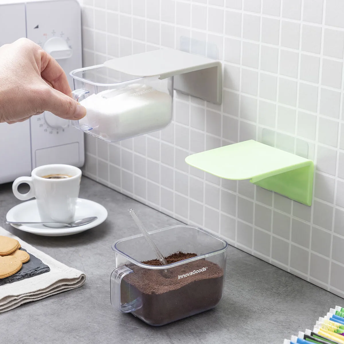 Odnímatelné přilepovací kuchyňské nádoby Handstore InnovaGoods 2 kusů