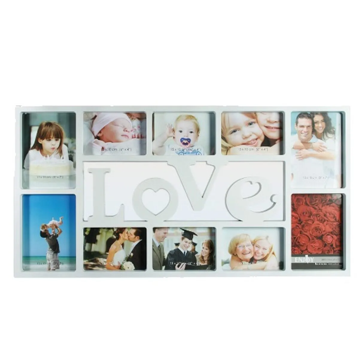 Nástěnný rámeček na fotky Romantic Items Dřevo 10 fotkas