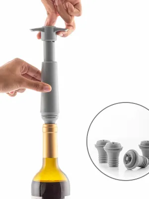 Vakuová pumpa a uzávěry na víno Winuum InnovaGoods (4 uzávěry)