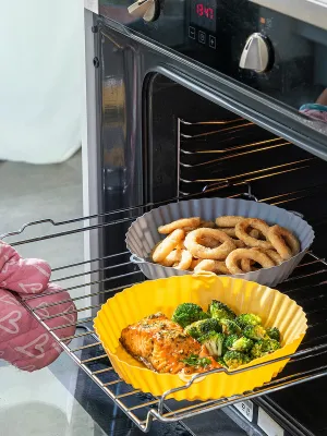 Silikonové misky do fritézy se štětcem Mollicon InnovaGoods 2 kusů