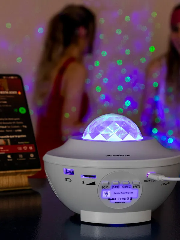 Produkt LED hvězdný projektor s reproduktorem Sedlay InnovaGoods Obrázek