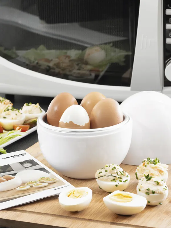 Produkt Vařič na Vajíčka do Mikrovlnné Trouby s Recepty Boilegg InnovaGoods Obrázek
