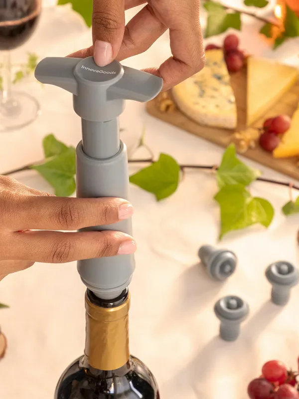 Produkt Vakuová pumpa a uzávěry na víno Winuum InnovaGoods (4 uzávěry) Obrázek
